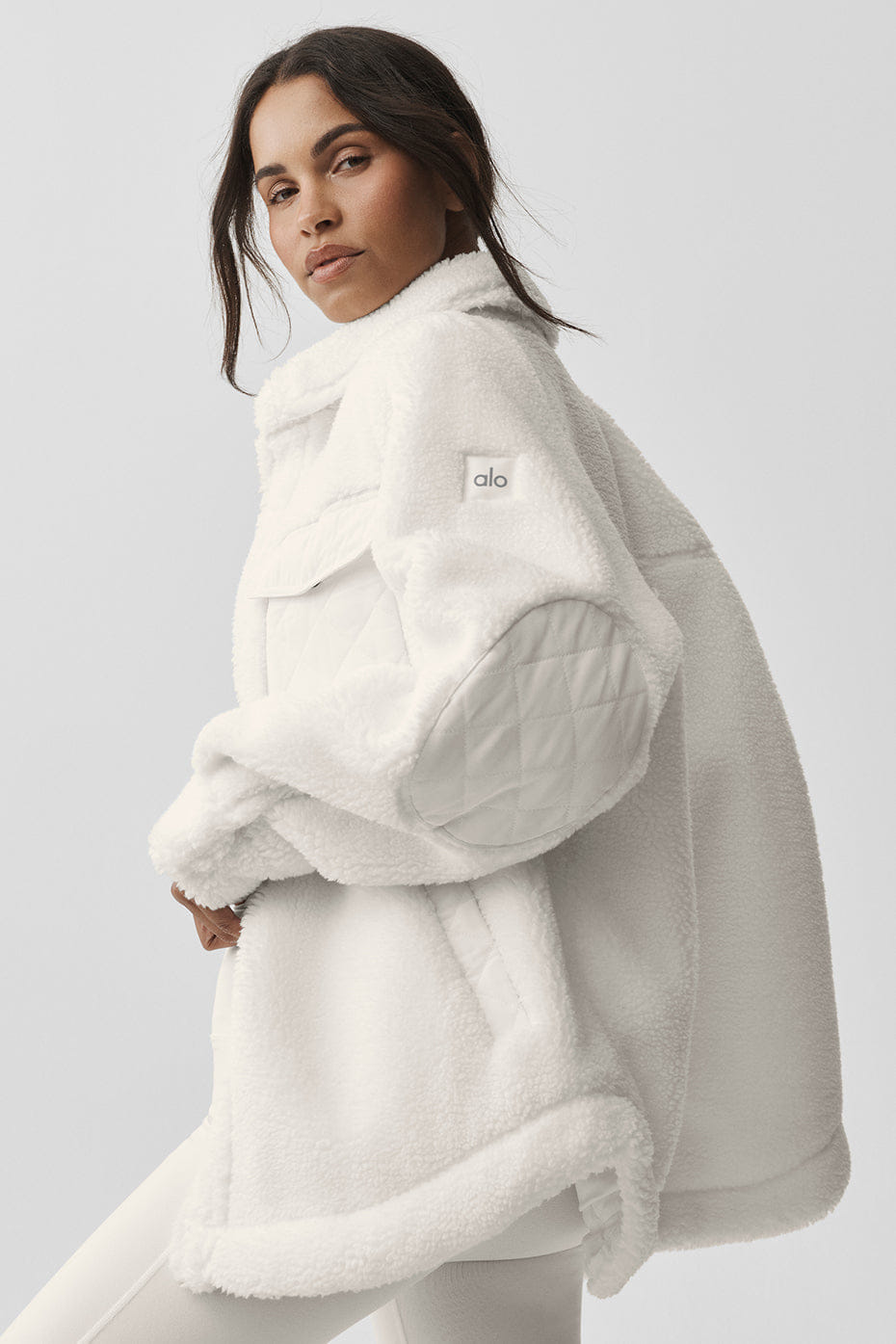 Alo Yoga Sherpa Edge Shacket - Ivory