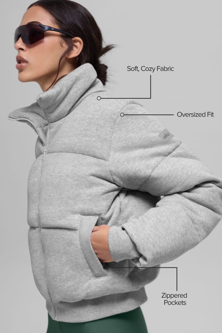 Alo Yoga Sweatshirt Puffer - Athletic Heather Grey