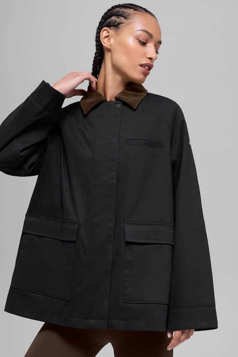 Alo Yoga Twill Barn Jacket - Black/Espresso