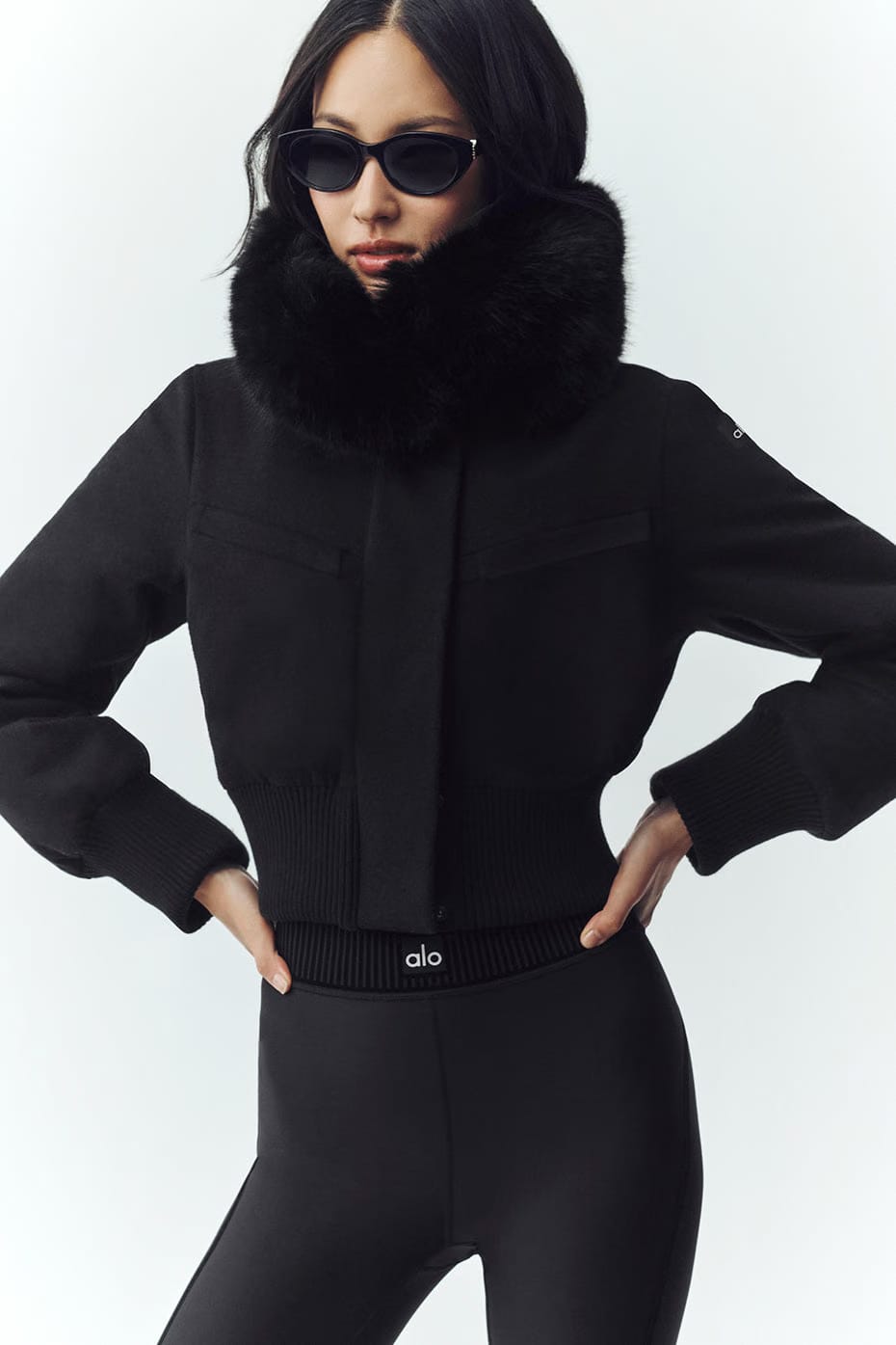 Alo Yoga Wool Blend Bunny Slope Jacket - Black
