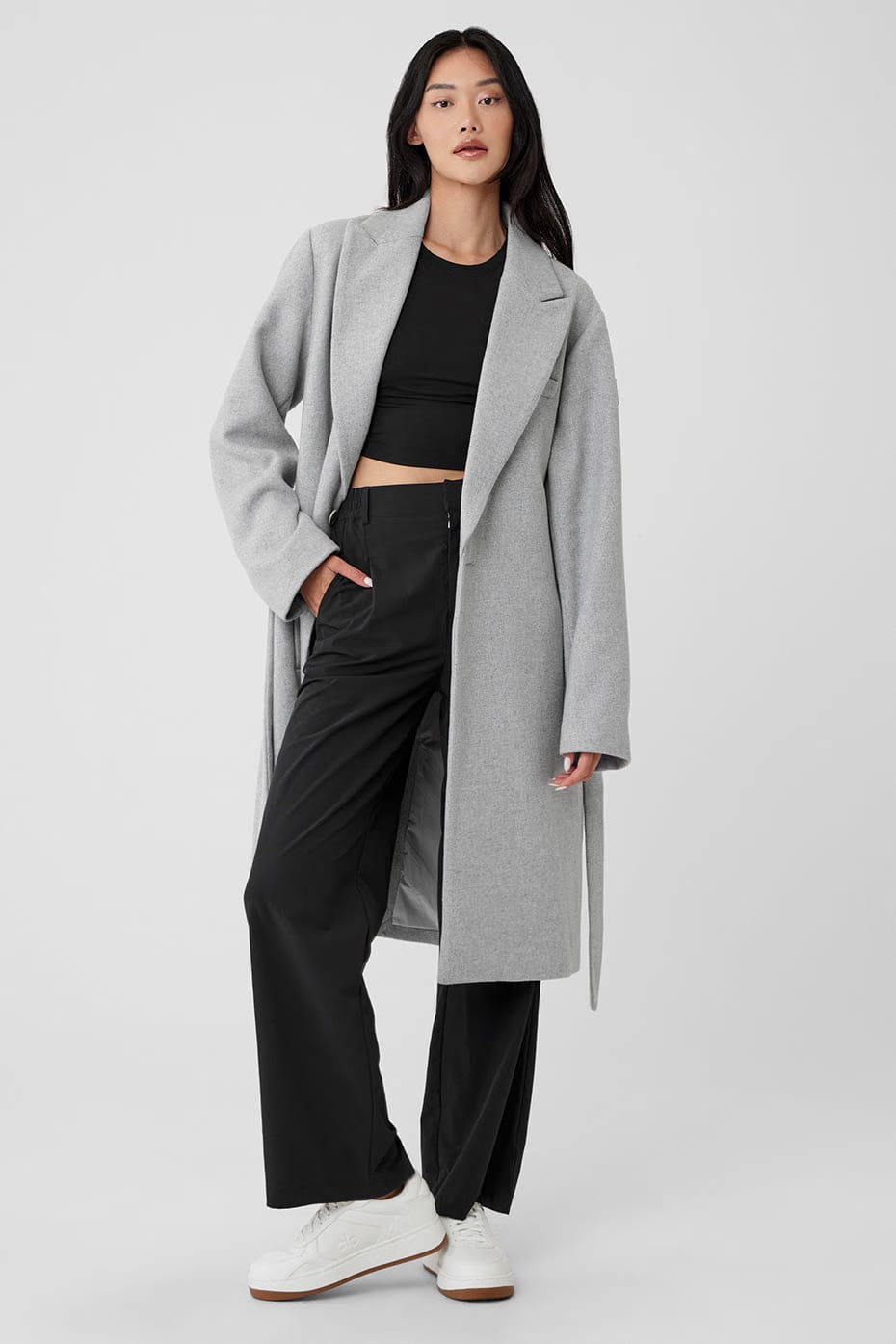 Alo Yoga Wool Gameday Overcoat - Athletic Heather Grey