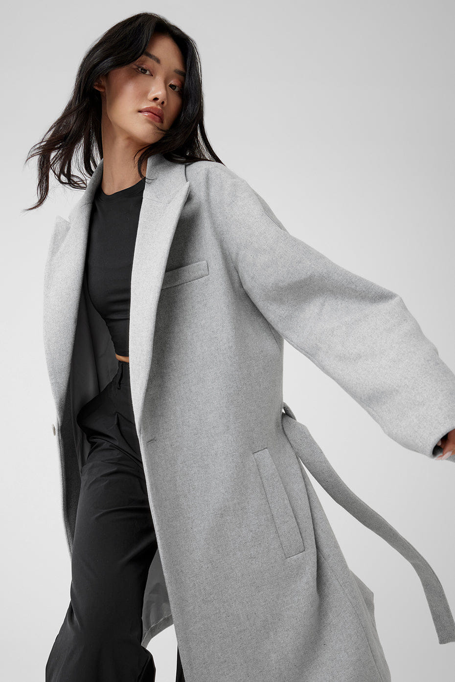 Alo Yoga Wool Gameday Overcoat - Athletic Heather Grey
