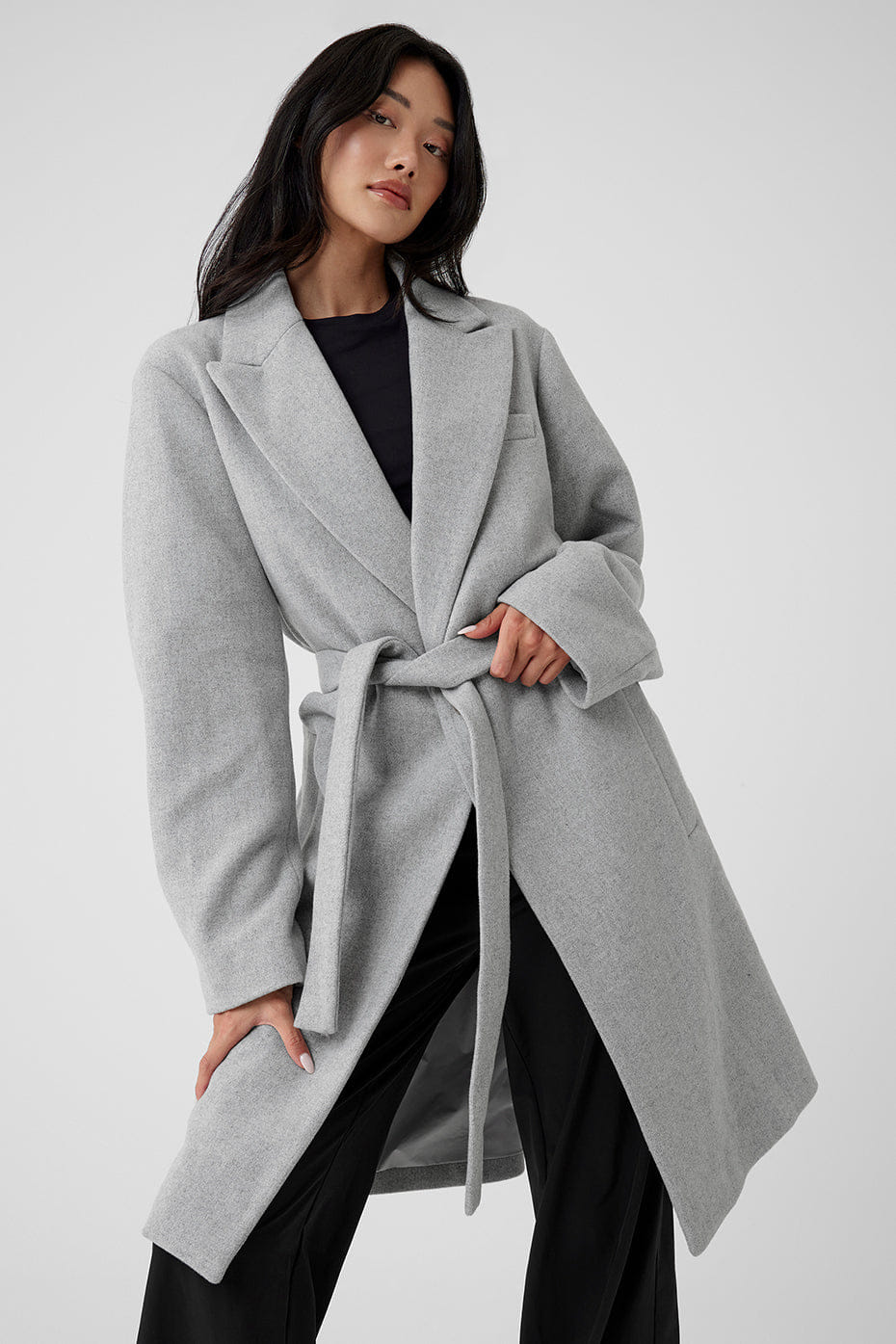 Alo Yoga Wool Gameday Overcoat - Athletic Heather Grey