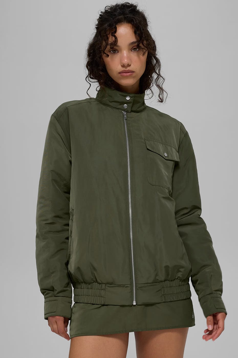 Alo Yoga Work It Bomber - Green Olive
