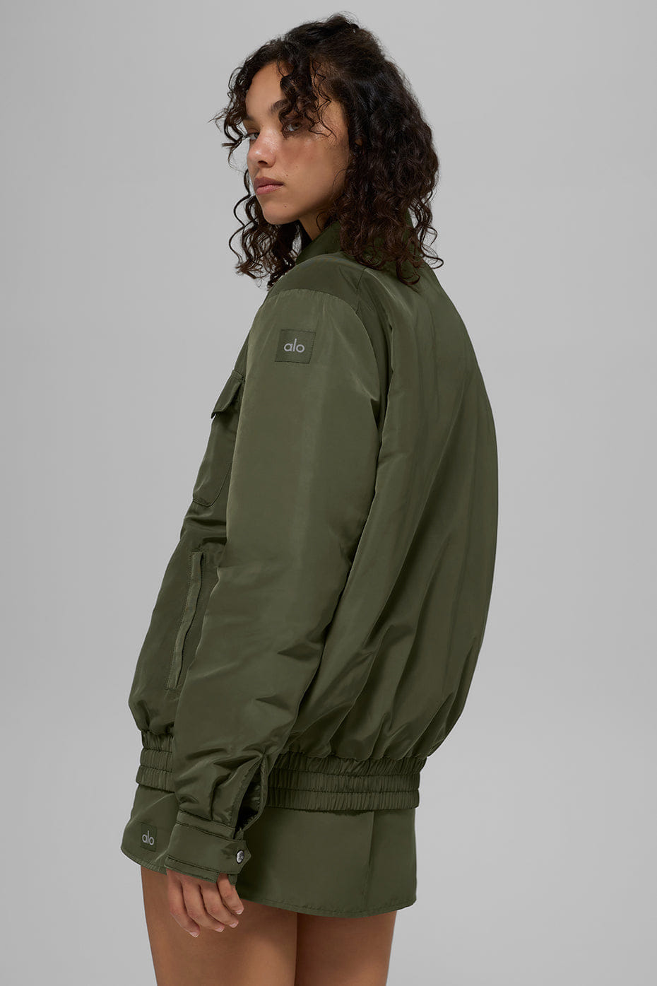 Alo Yoga Work It Bomber - Green Olive