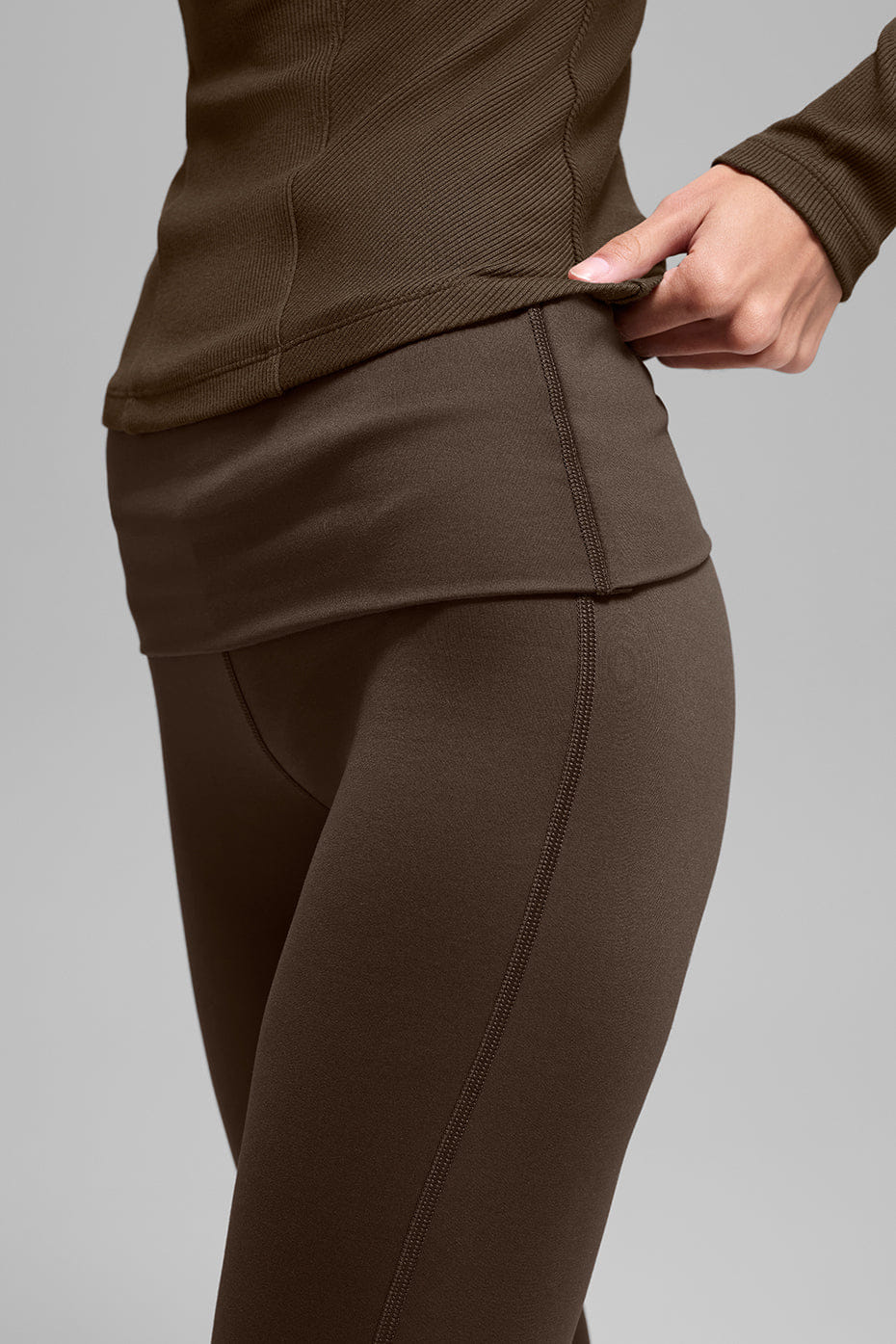 Alo Yoga ALO Softsculpt Foldover Flare Legging - Espresso