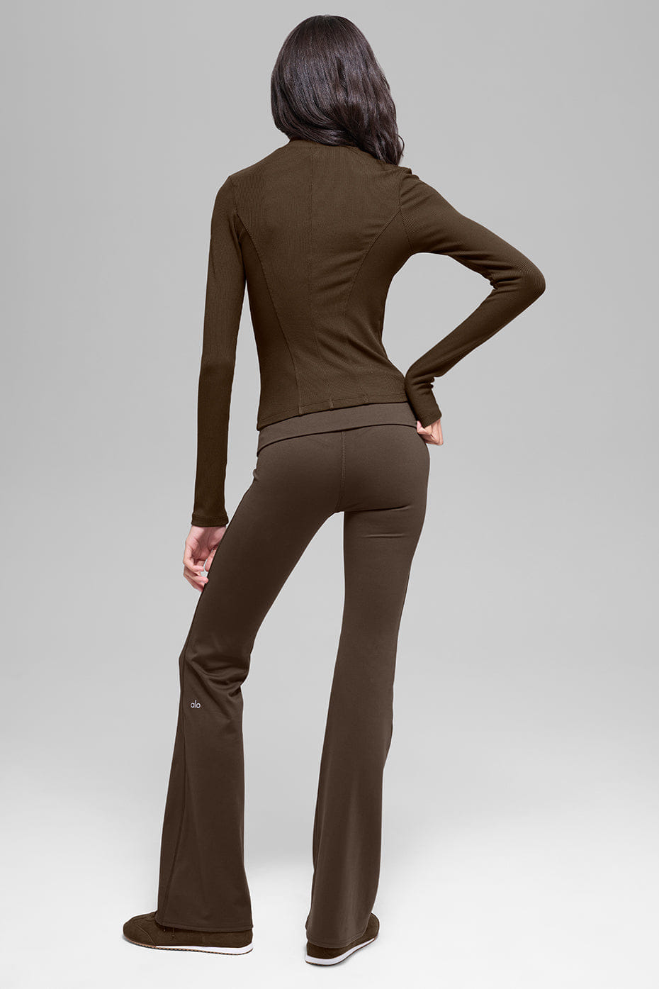 Alo Yoga ALO Softsculpt Foldover Flare Legging - Espresso