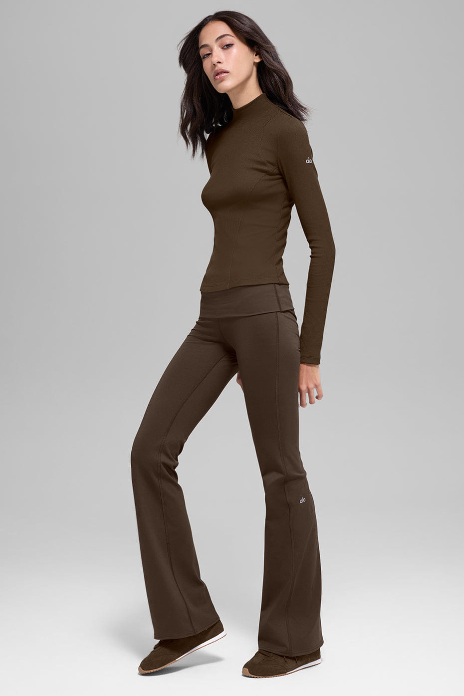 Alo Yoga ALO Softsculpt Foldover Flare Legging - Espresso