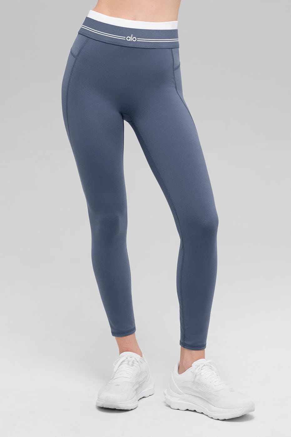 Alo Yoga Airbrush High-Waist 7/8 Better Together Legging - Bluestone/White