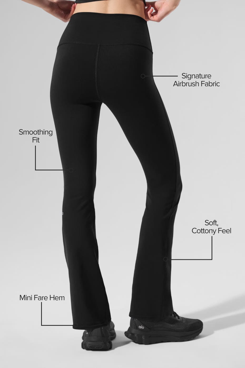 Alo Yoga Airbrush High-Waist 7/8 Bootcut Legging - Black