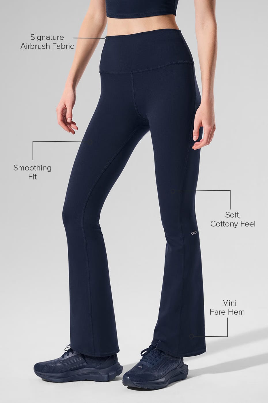 Alo Yoga Airbrush High-Waist 7/8 Bootcut Legging - Navy