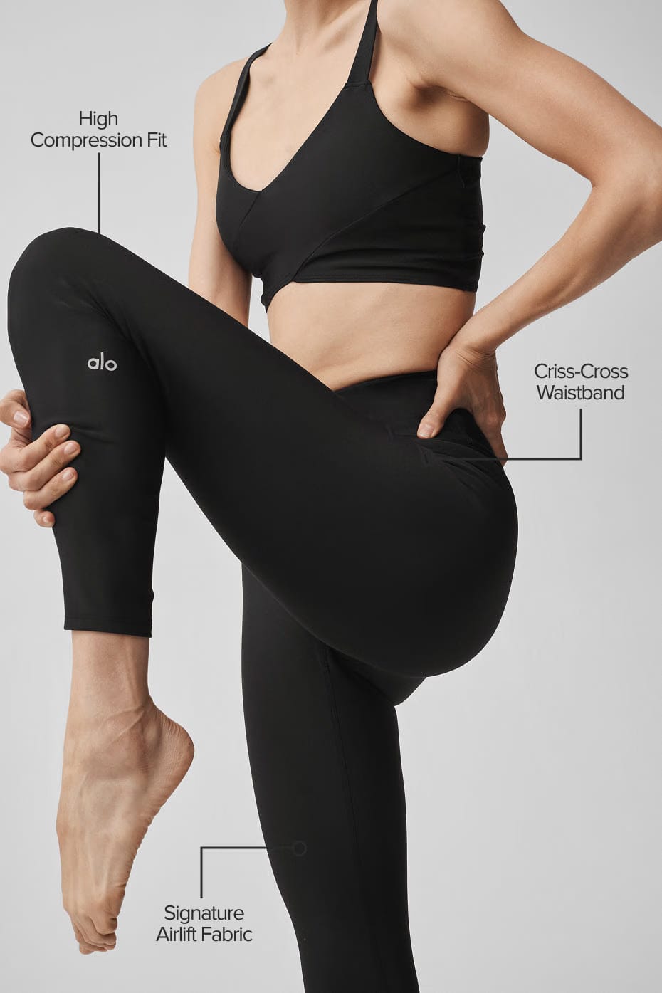 Alo Yoga Airlift High-Waist 7/8 Horizon Legging - Black