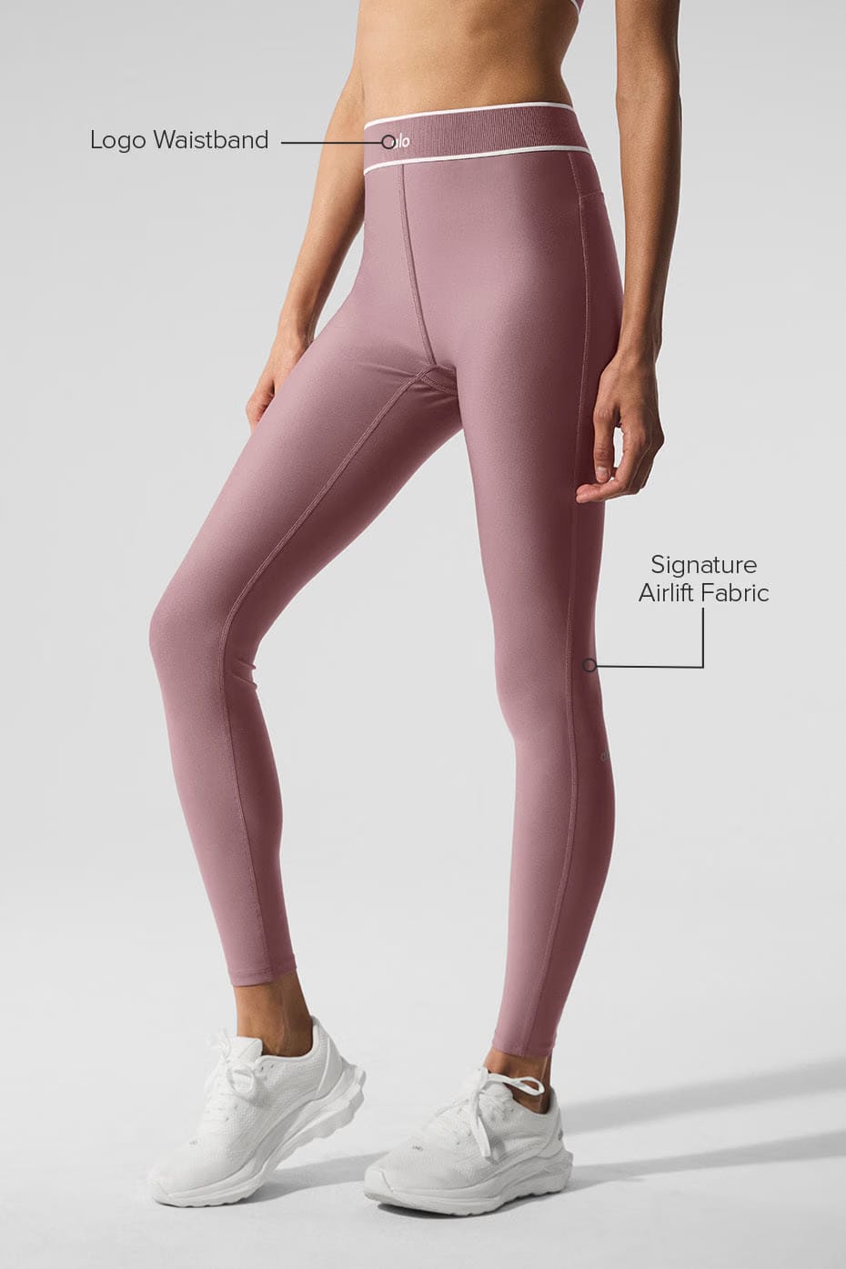 Alo Yoga Airlift High-Waist Alignment Legging - Smoky Quartz/White