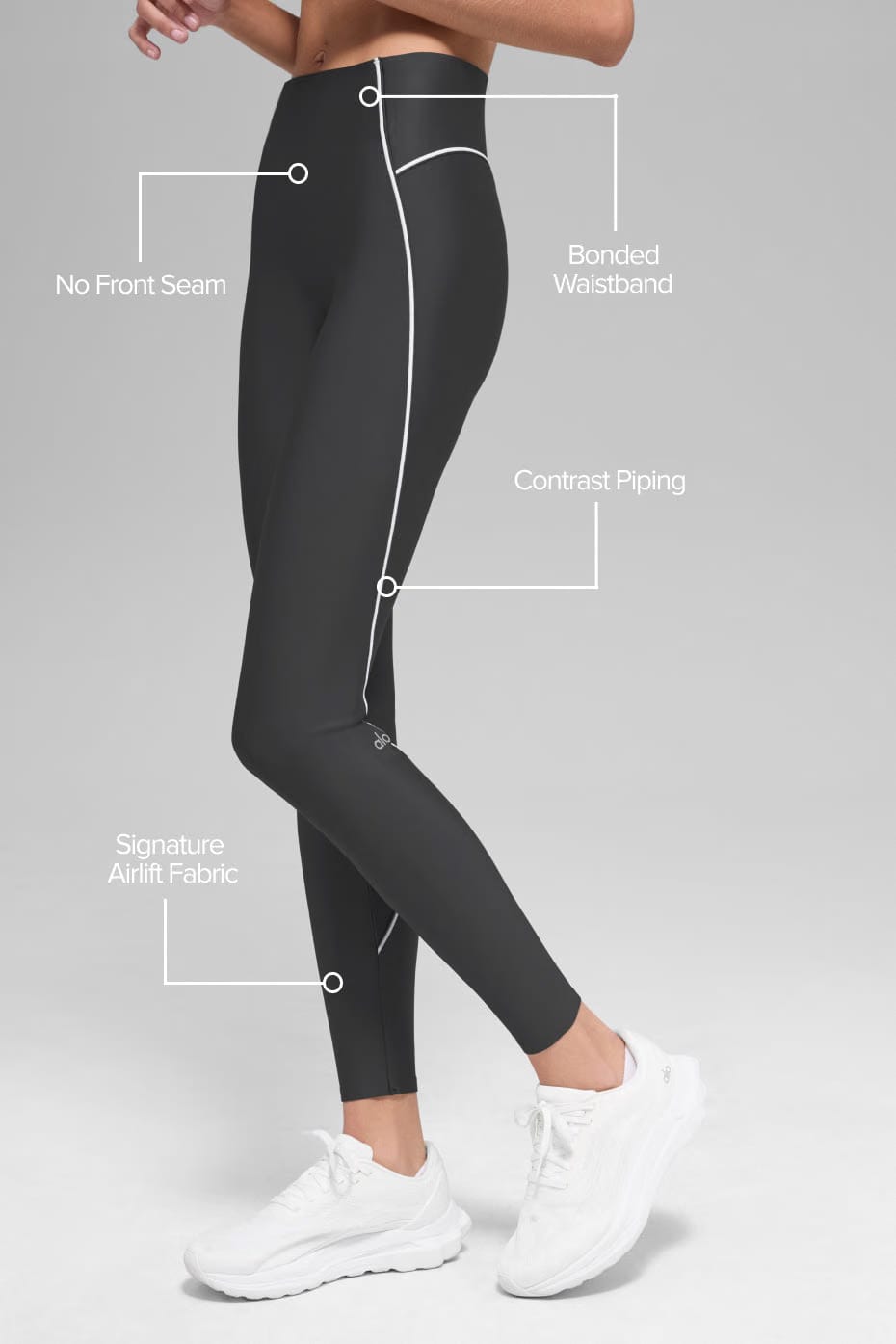Alo Yoga Airlift High-Waist Haven Legging - Anthracite/White