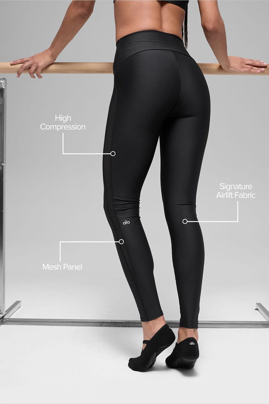 Alo Yoga Airlift High-Waist Mesh Infatuation Legging - Black