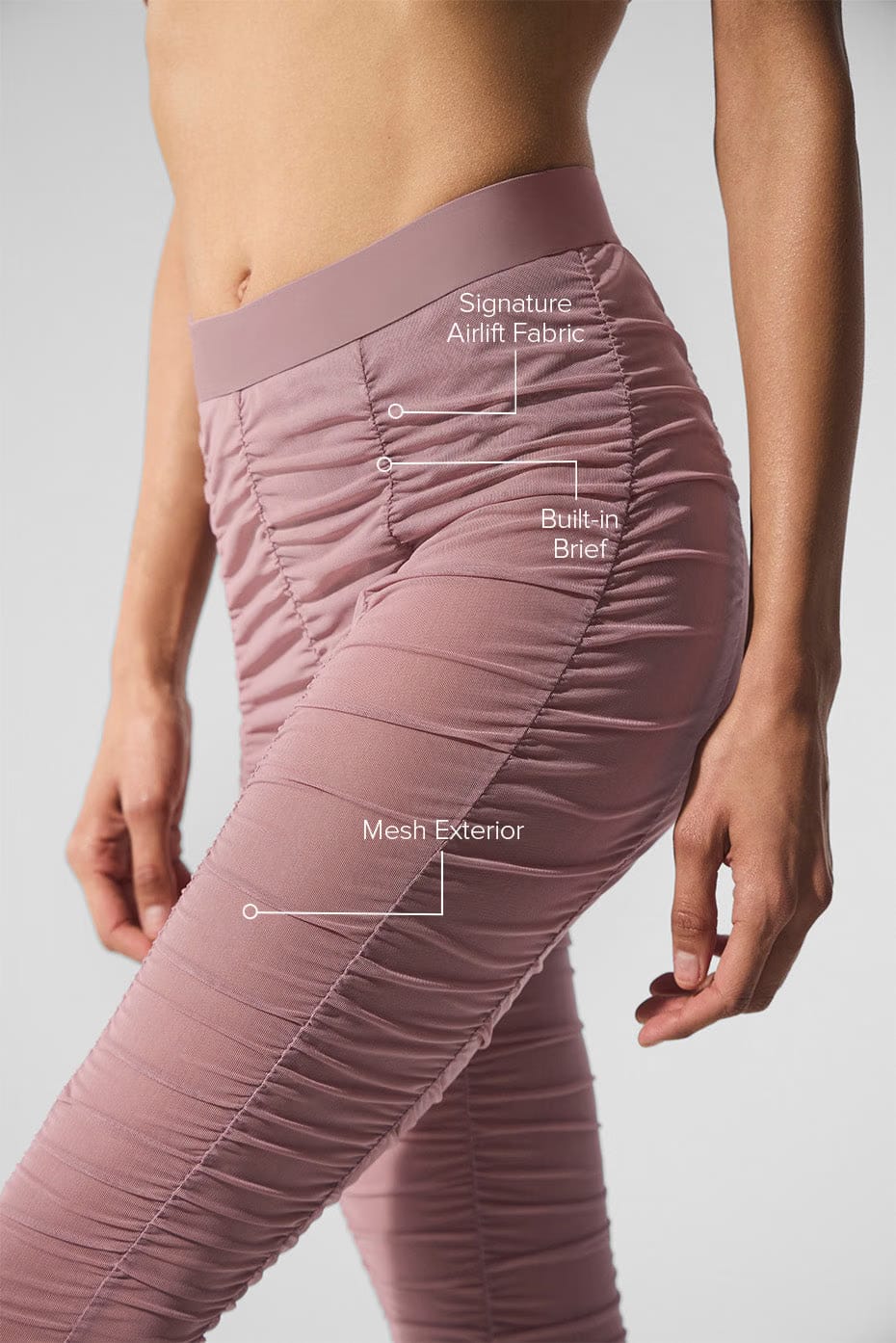 Alo Yoga Airlift Mesh High-Waist Cherish Legging - Smoky Quartz