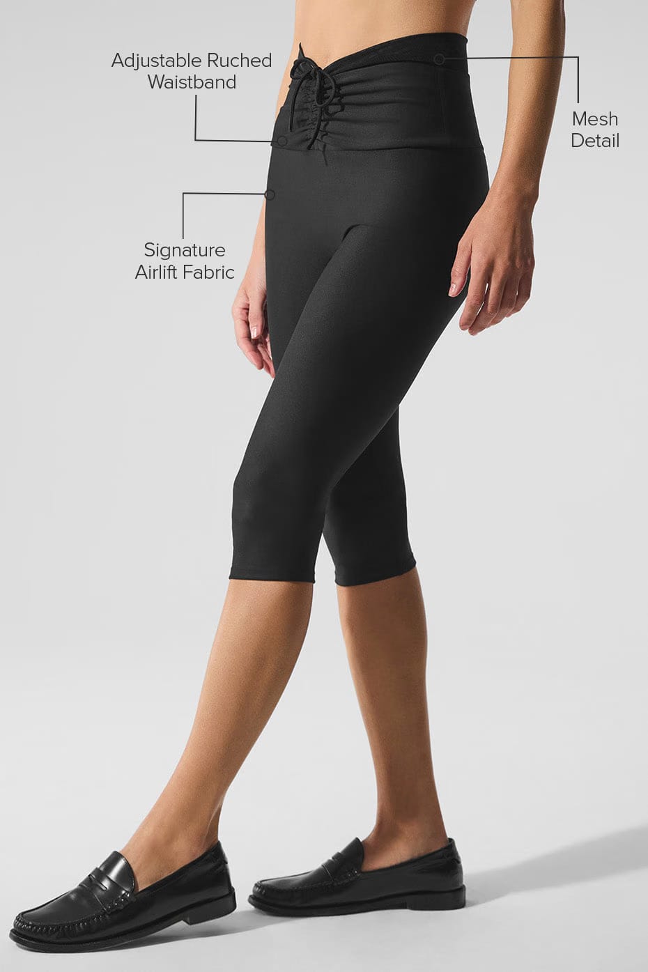 Alo Yoga Airlift Mesh High-Waist Divine Capri - Black