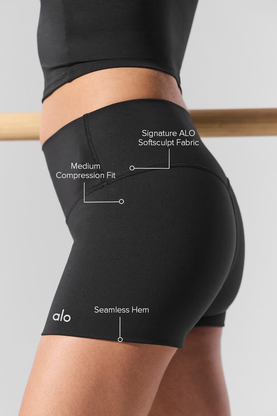 Alo Yoga 3" ALO Softsculpt High-Waist Precision Short - Black