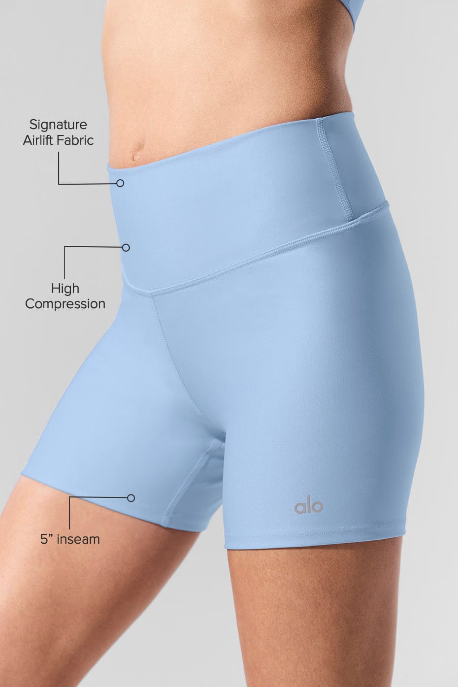 Alo Yoga 5" Airlift Energy Short - Seashell Blue