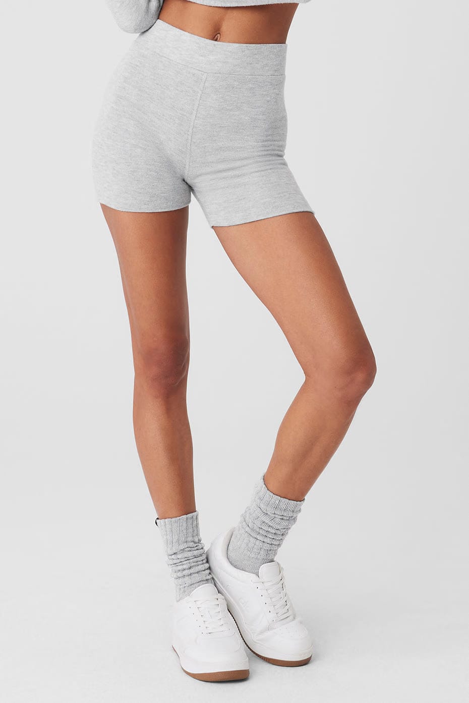Alo Yoga Alolux High-Waist Me Time Short - Athletic Heather Grey