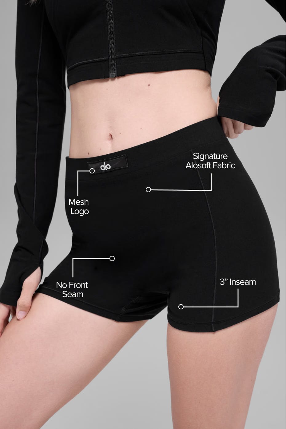 Alo Yoga Alosoft Sincere Micro Short - Black