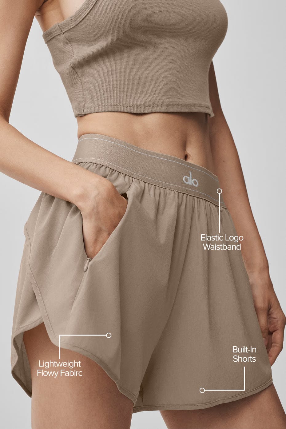 Alo Yoga Match Point Short - Gravel