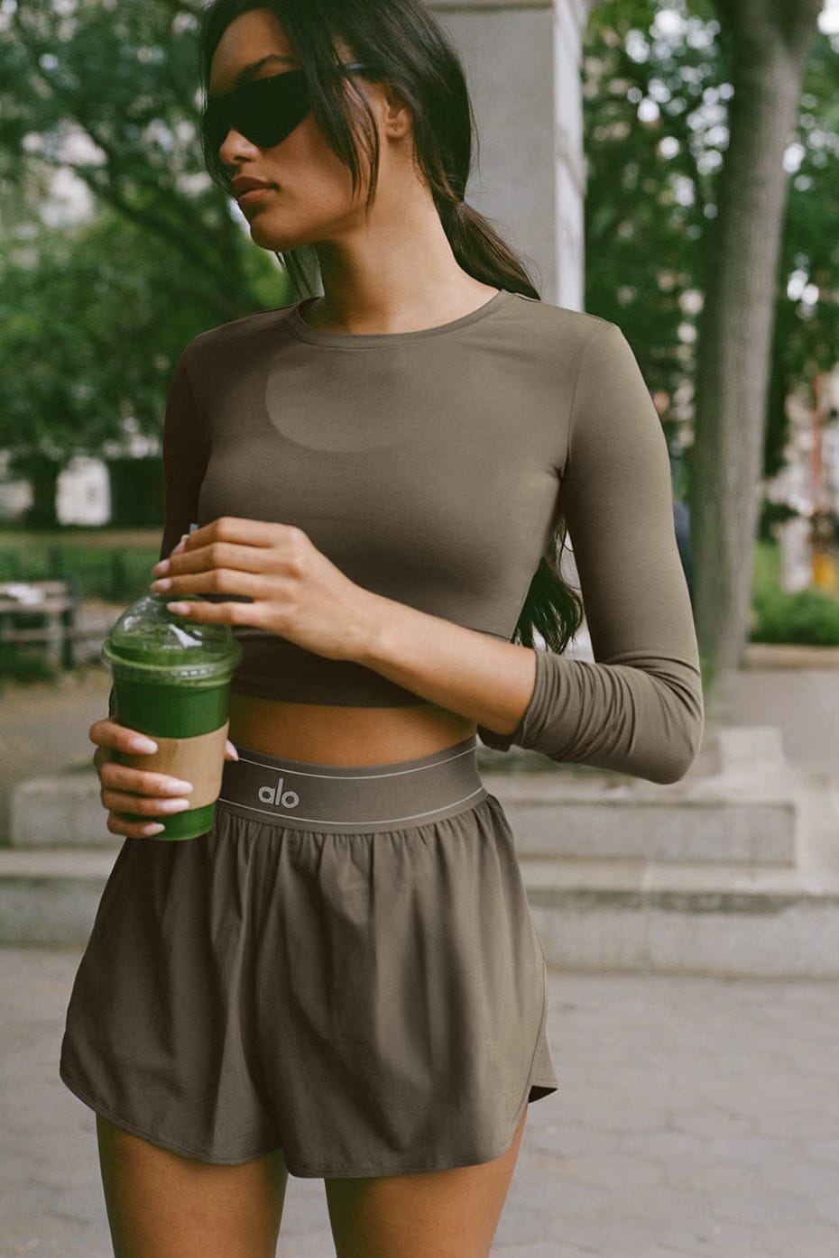 Alo Yoga Match Point Short - Olive Tree