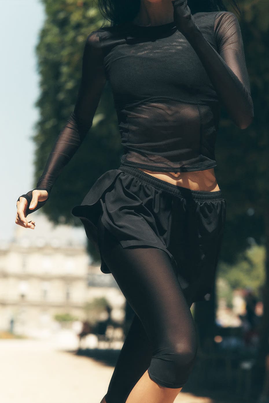 Alo Yoga Mesh Front Runner 2 In 1 Short - Black