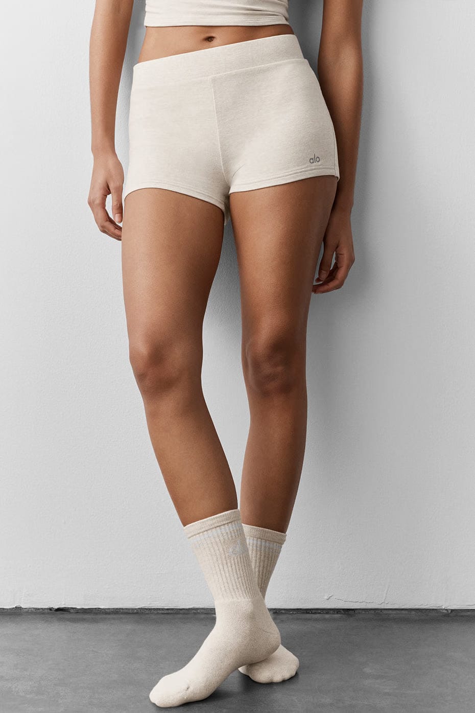 Alo Yoga Sway My Way Micro Short - Oatmeal Heather