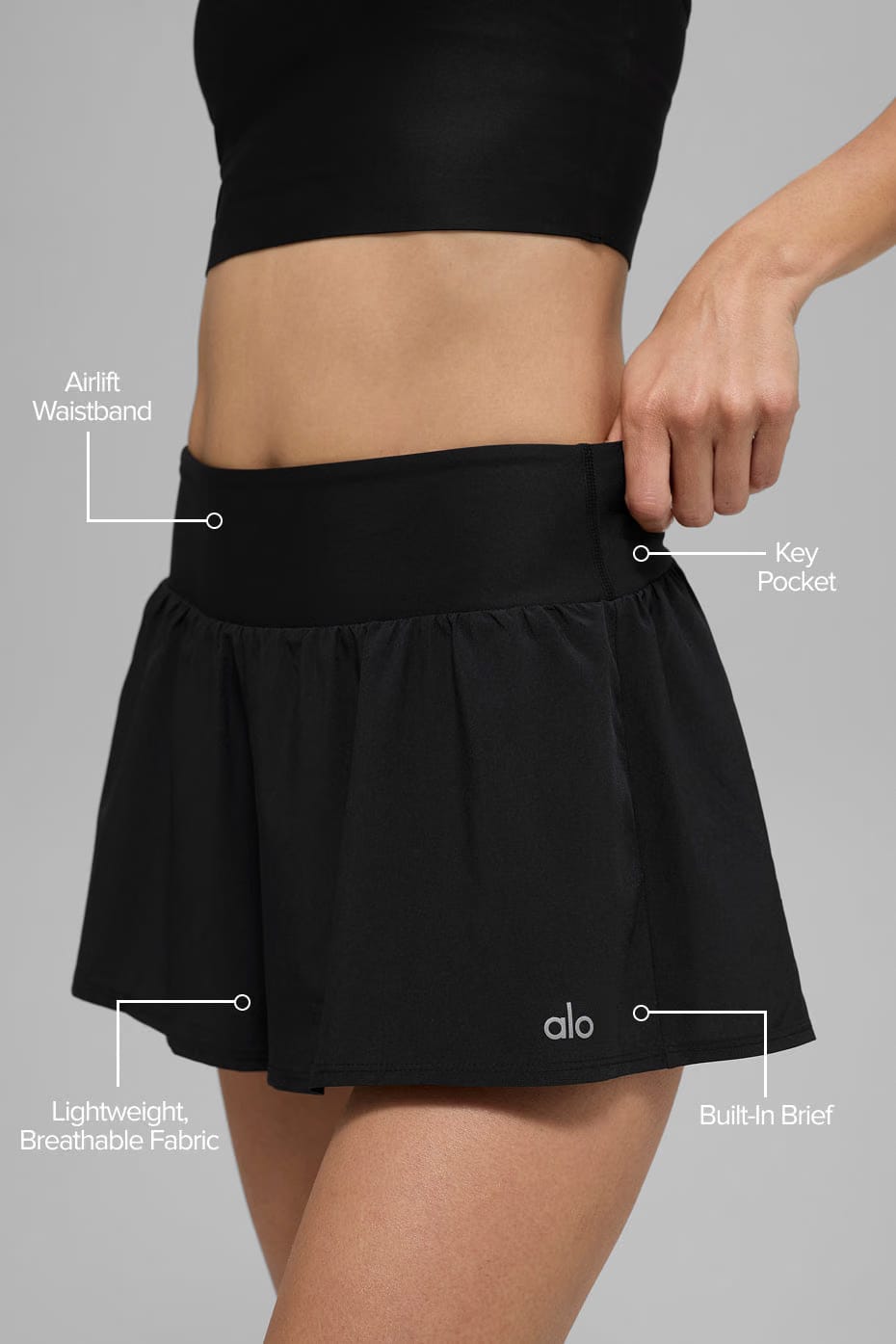 Alo Yoga Victory Running Short - Black