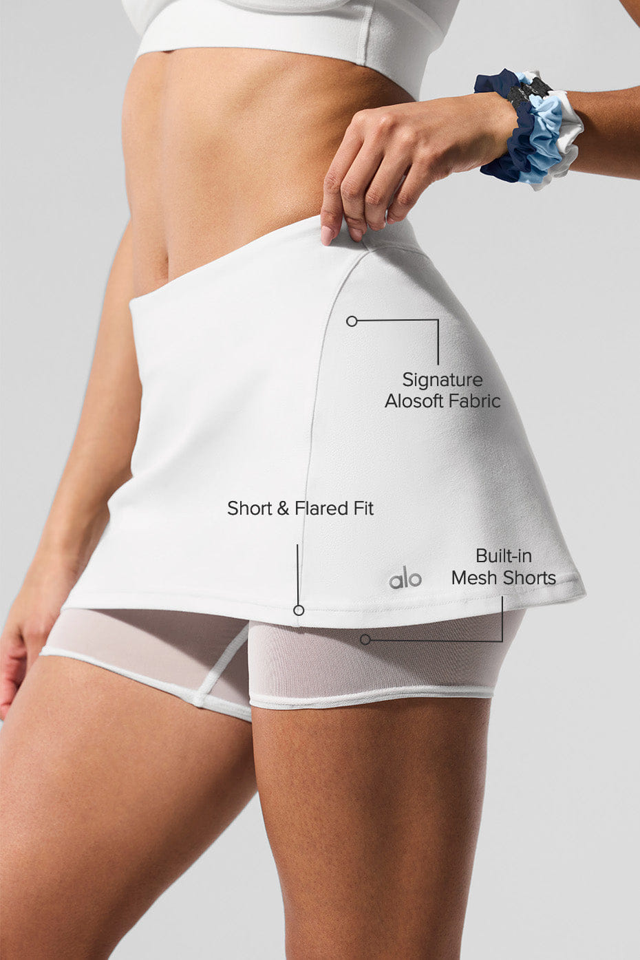 Alo Yoga Alosoft Serve It Up Skirt - White