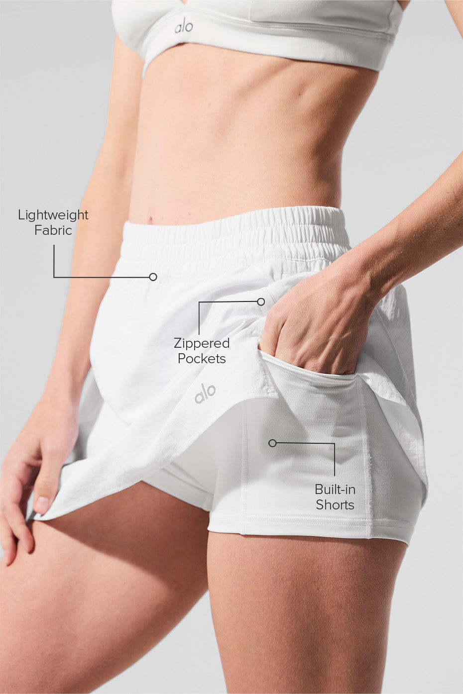 Alo Yoga Alumni Tennis Skirt - White