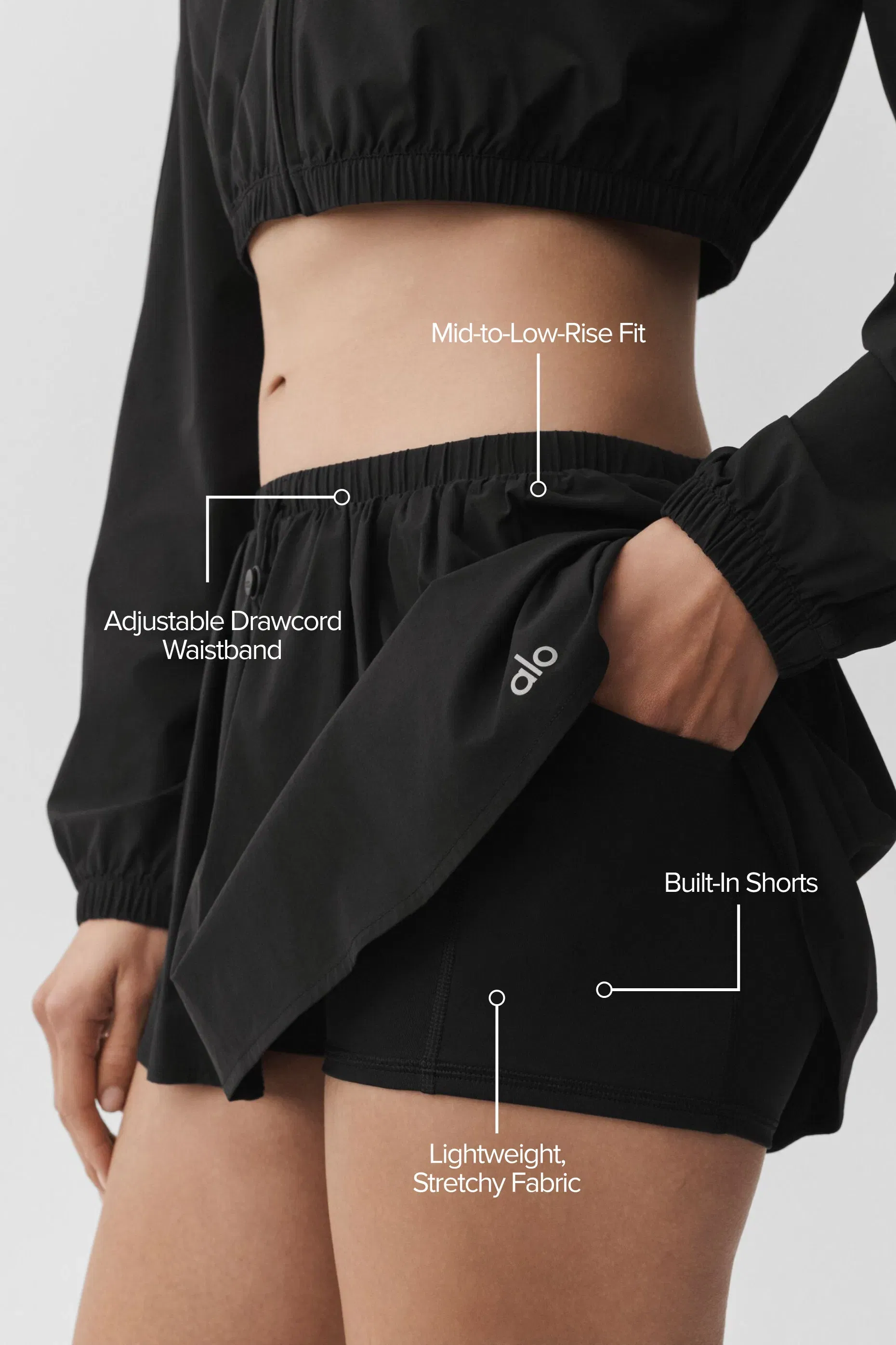 Alo Yoga Breezy Tennis Skirt - Black