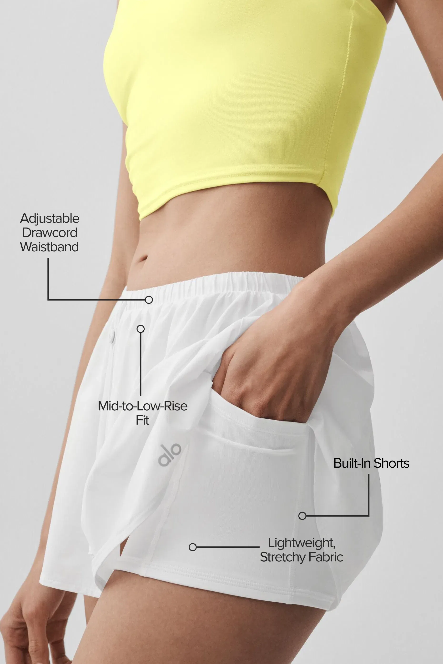 Alo Yoga Breezy Tennis Skirt - White