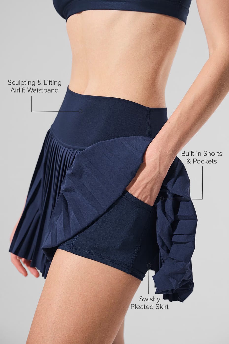Alo Yoga Grand Slam Tennis Skirt - Navy