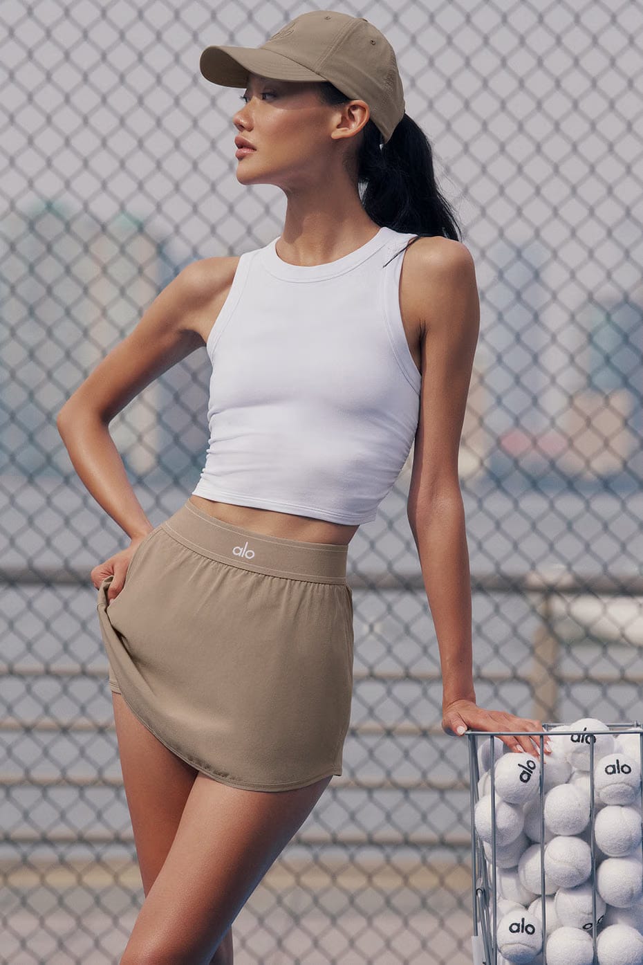 Alo Yoga Match Point Tennis Skirt - Gravel