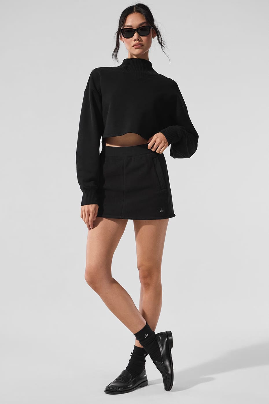 Alo Yoga Polar Fleece Wintry Mix Skirt - Black