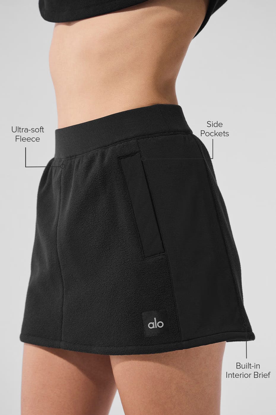 Alo Yoga Polar Fleece Wintry Mix Skirt - Black