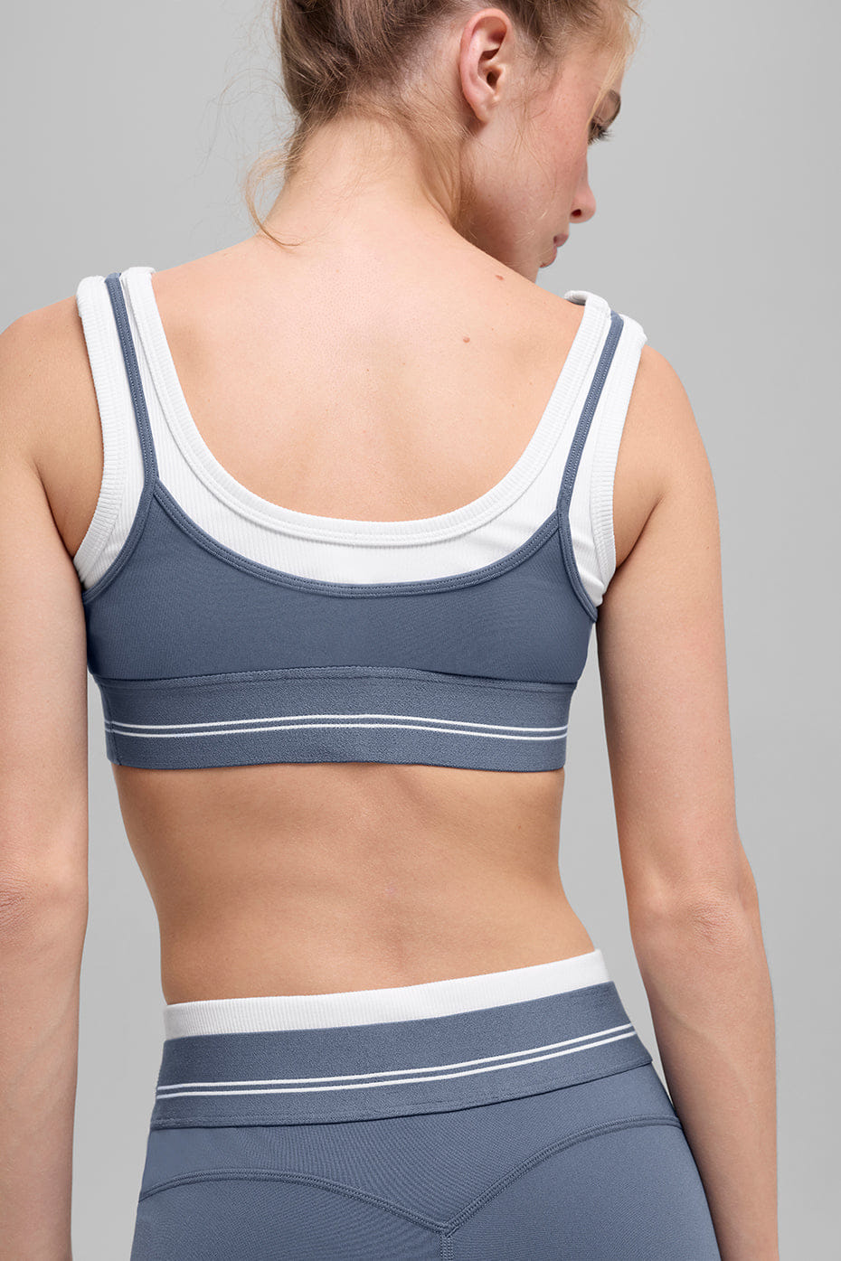 Alo Yoga Airbrush Better Together Bra - Bluestone/White