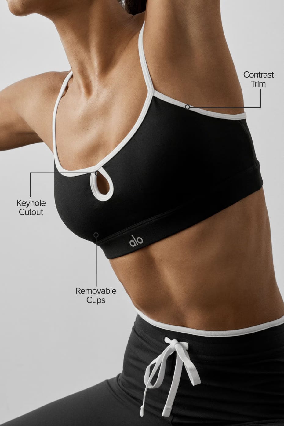 Alo Yoga Airbrush Race Pace Bra - Black/White