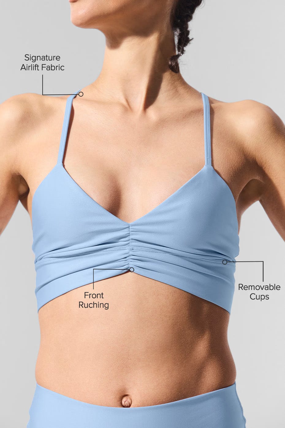 Alo Yoga Airlift Divine Bra - Seashell Blue