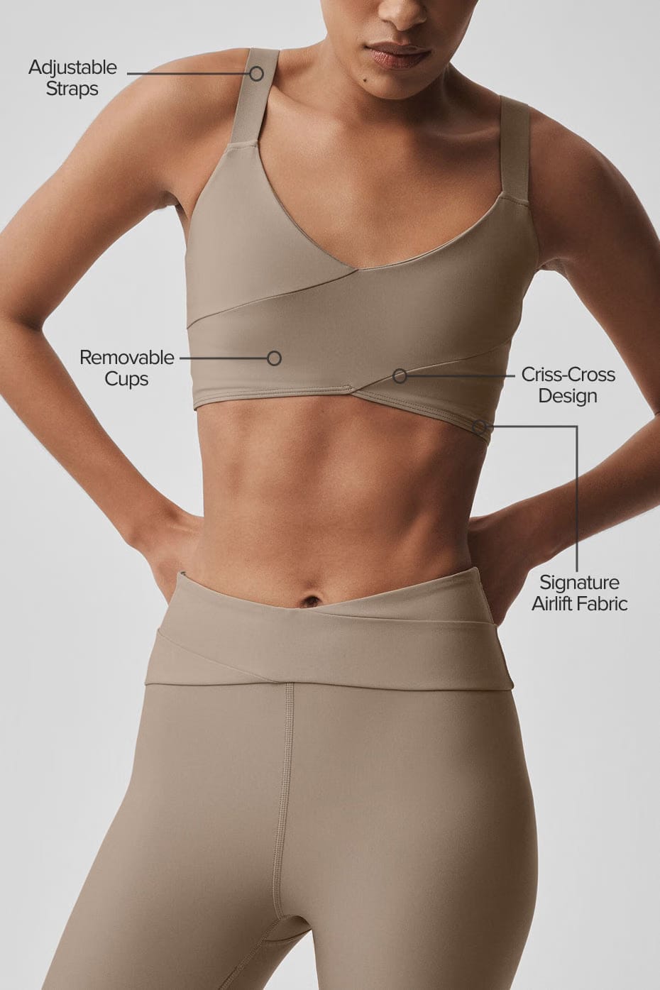 Alo Yoga Airlift Horizon Bra - Gravel