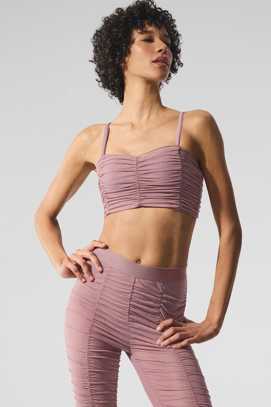 Alo Yoga Airlift Mesh Cherish Bra - Smoky Quartz