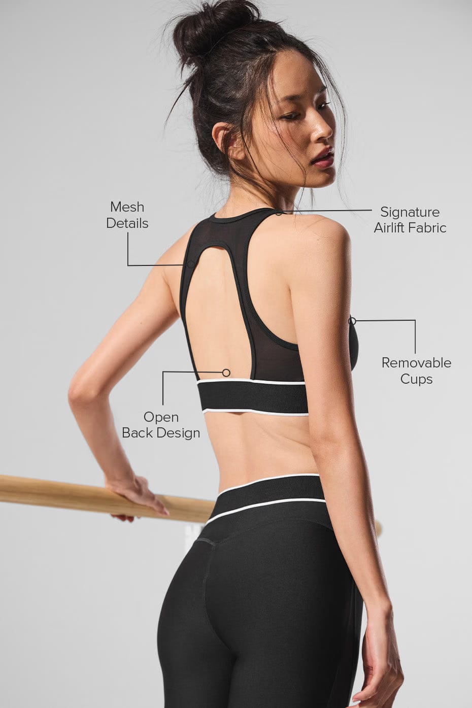 Alo Yoga Airlift Mesh Darling Bra - Black