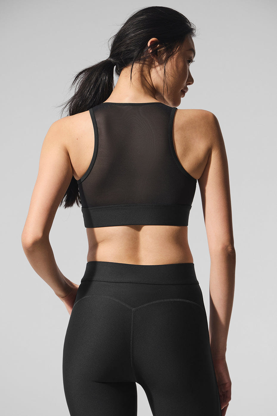 Alo Yoga Airlift Mesh Just Right Bra - Black