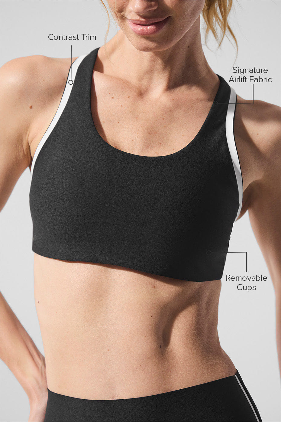 Alo Yoga Airlift Super Sleek Contrast Bra - Black/White