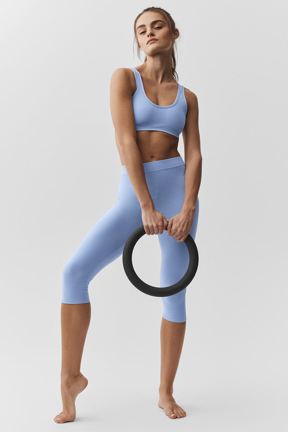 Alo Yoga Alosoft Center Stage Bra - Light Provence Blue