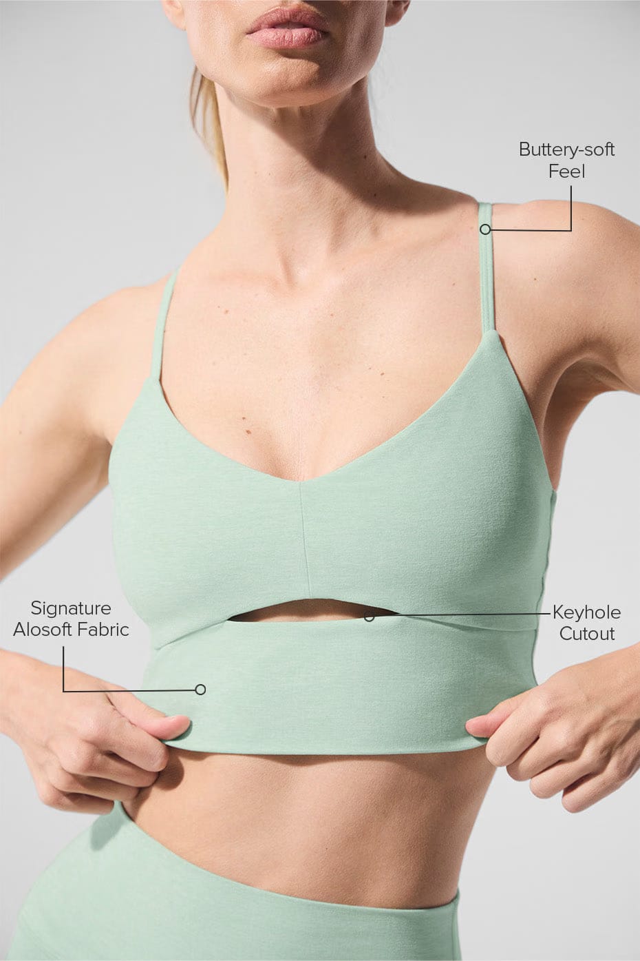 Alo Yoga Alosoft Highlight Bra - Spearmint Heather