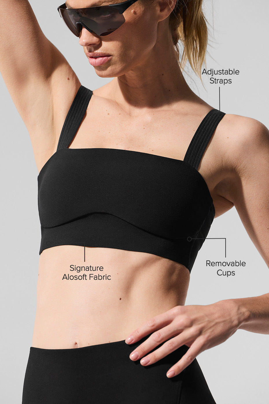 Alo Yoga Alosoft Serve It Up Bra - Black