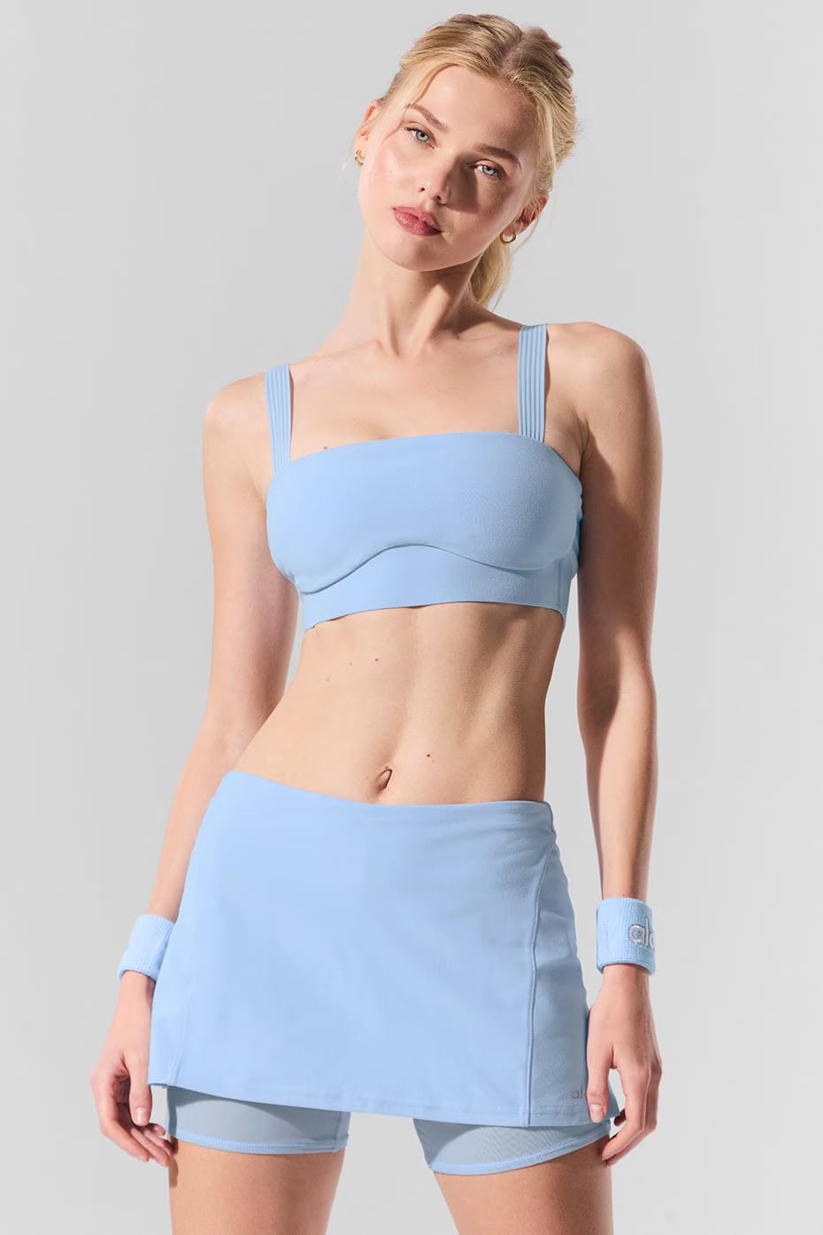 Alo Yoga Alosoft Serve It Up Bra - Seashell Blue
